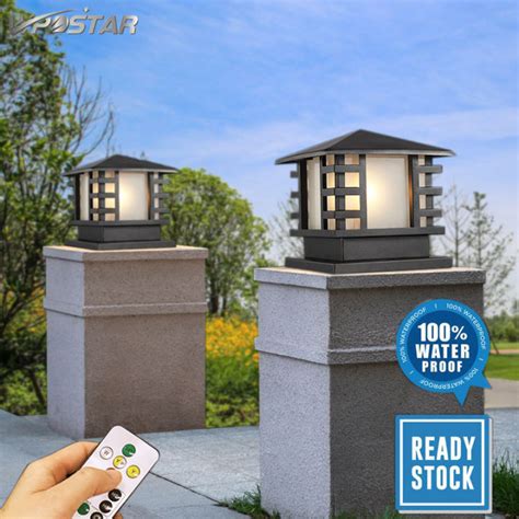 Solar Gate Lamp Pillar Light Outdoor Lighting Waterproof LED .